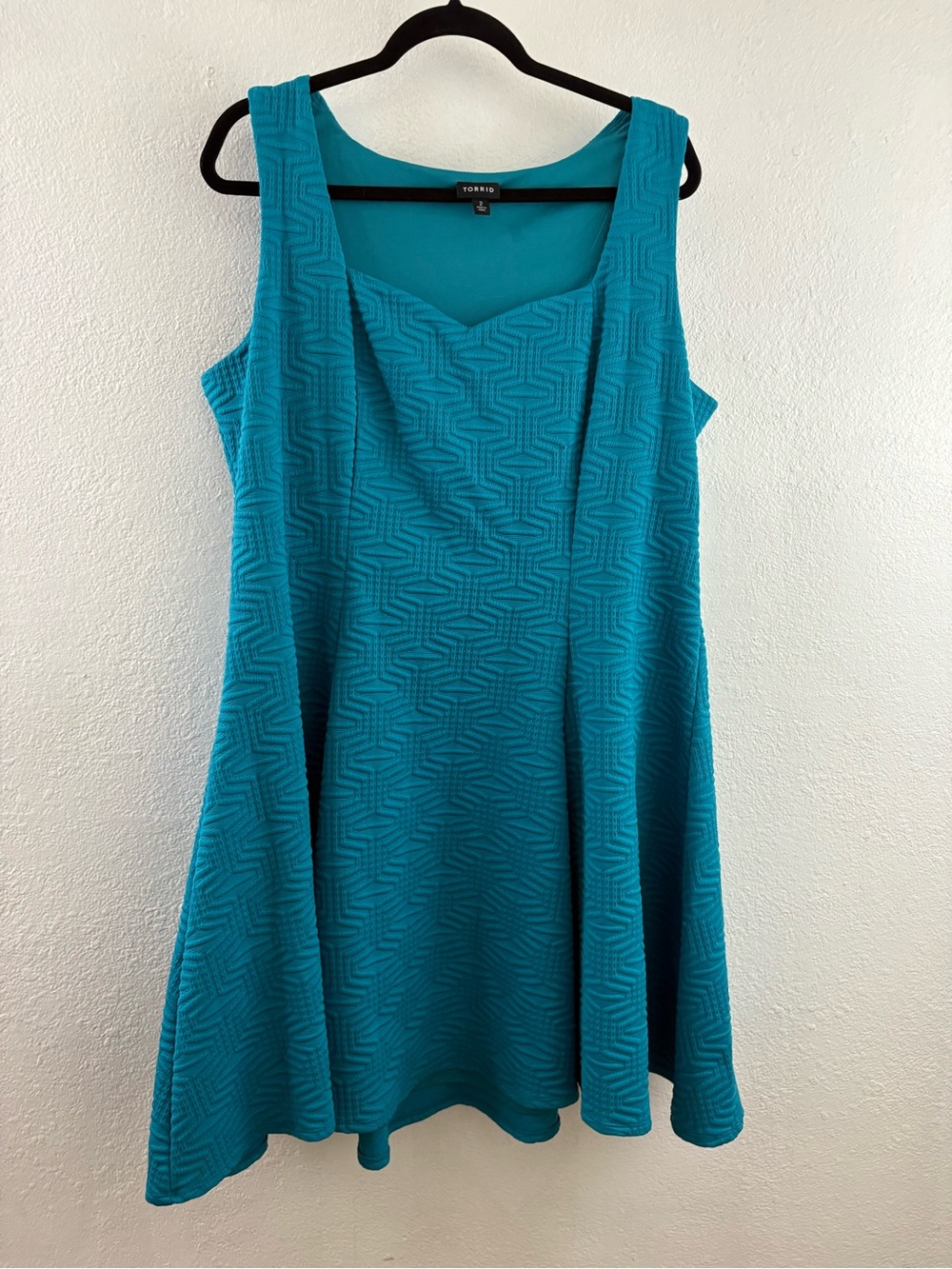 Torrid  teal textured fit-and-flare sleeveless dress size 2X